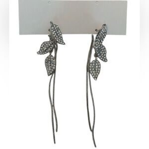 Elegant Silver Leaf Dangle Earrings